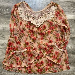 Floral bohemian womens top